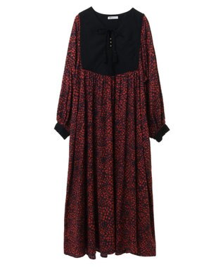 CRAFT STANDARD BOUTIQUE レーヨンキルト切替ワンピース Navy