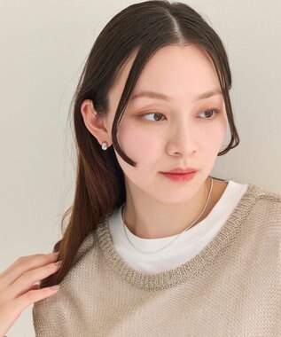 Phoebe 【ピアス見えシリーズ/金属アレルギー対応】オーバルフープスナップイヤリング　シルバー シルバー