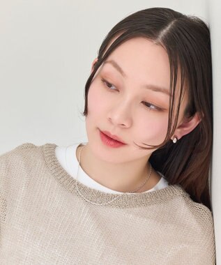 Phoebe 【ピアス見えシリーズ/金属アレルギー対応】オーバルフープスナップイヤリング　シルバー シルバー