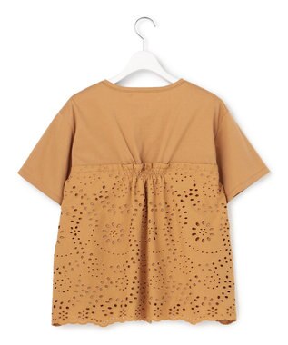 23区 【先行予約】カットワークエンブロイダリー スカラップヘム トップス キャメル系