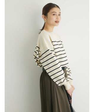 Green Parks ・ｎｏｖｅｍ９　ボーダーエアーニットプルオーバー Ivory