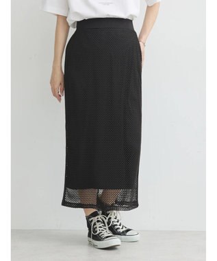 マチャット　メッシュスカート 大花プリントメッシュスカート | natural couture(ナチュラル