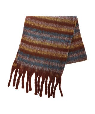 Green Parks ・マルチボーダーマフラー Brown