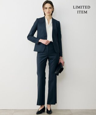 ICB L 【先行予約・WEB限定】BackSatinAmunzen 5分袖キーネックブラウス オフホワイト