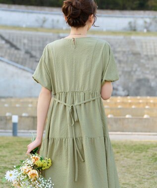 Tiaclasse リップルティアードワンピース ミント