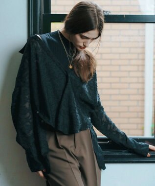 YECCA VECCA 3wayシアージャガードシャツ Ivory