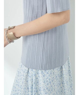 earth music&ecology ショルダーボタンリブニットプルオーバー Blue