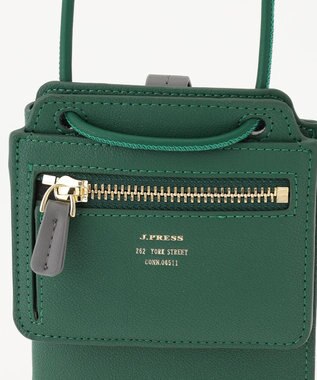 J.PRESS LADIES 【WEB限定カラーあり・セットアイテム】コインケース付き スマホ ポシェット グリーン系