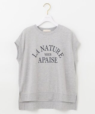 ANY SIS フレンチスリーブロゴ スウェット トップグレー