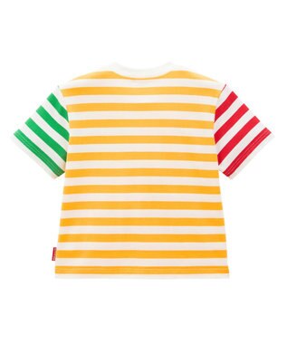 MIKI HOUSE HOT BISCUITS 【80-120cm】 ポケット付き 先染め ボーダー柄 半袖Tシャツ マルチカラー