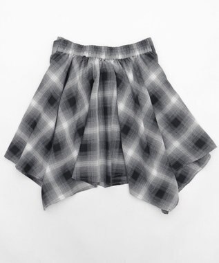 WEGO チェックシャツイレヘムミニスカート ブラック