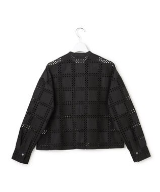 ICB L スクエアエンブロイダリー クロップドシャツ ブラック