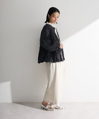 Green Parks ノーカラーペプラムブルゾン Black