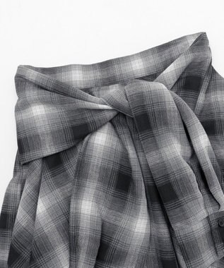 WEGO チェックシャツイレヘムミニスカート ブラック