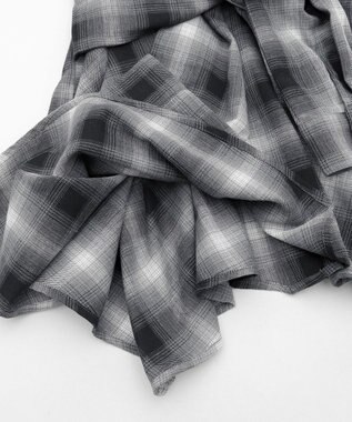 WEGO チェックシャツイレヘムミニスカート ブラック