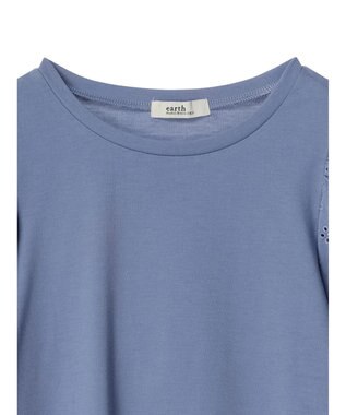 earth music&ecology フラワーレースプルオーバー Blue