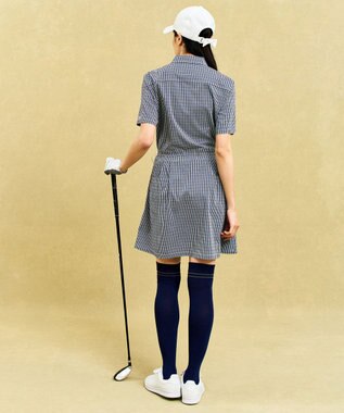 23区GOLF 【WOMEN】ギンガムチェックストレッチワンピース ブルー系3