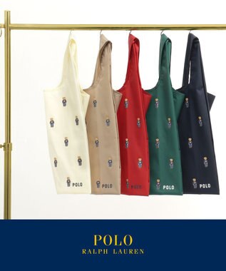  POLO RALPH LAUREN ベルト付きレインバッグ ポロベア総柄／撥水 透湿