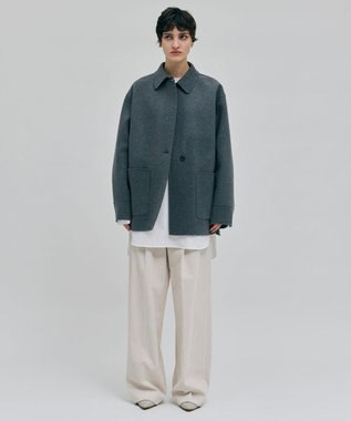 BEIGE， GRASSE / ステンカラーリバーショートコート Md Gray