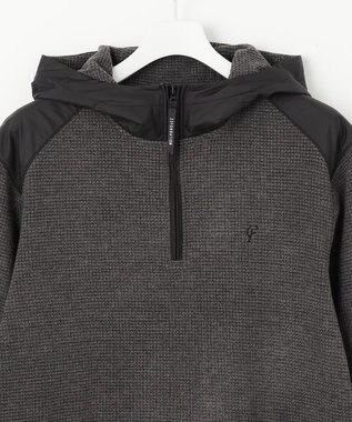 23区GOLF 【23Fondation/MEN】【吸湿発熱】ワッフルジャガード ハーフジップ グレー系