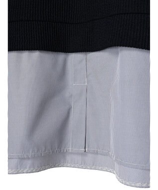 Green Parks ニットソードッキングチュニック Stripe