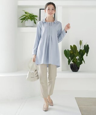 Tiaclasse 日本製デンビスリムストレートパンツ ブラック