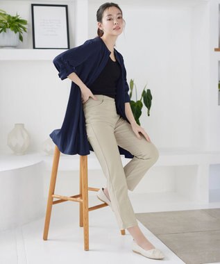 Tiaclasse 日本製デンビスリムストレートパンツ ブラック