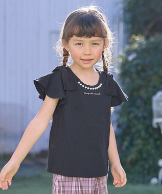 ANY KIDS パール リボン Tシャツ ブラック