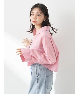 earth music&ecology ビッグポケットショートシャツ Light Pink