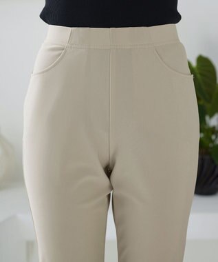 Tiaclasse 日本製デンビスリムストレートパンツ ベージュ