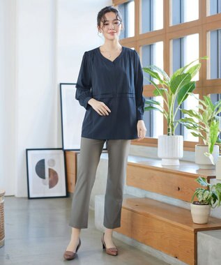 Tiaclasse 日本製デンビスリムストレートパンツ モカ