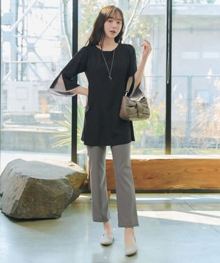 Tiaclasse 日本製デンビスリムストレートパンツ モカ