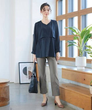 Tiaclasse 日本製デンビスリムストレートパンツ モカ