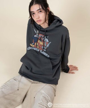 WEGO 【ユニセックス着用ITEM/裏起毛】LOONEYTUNESグラフィックプルオーバー スミクロ