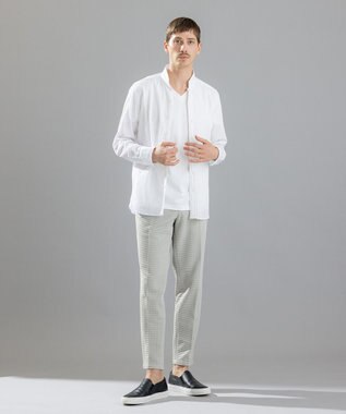 JOSEPH HOMME トライジャガードストレッチ　ウィングカラーシャツ ホワイト系