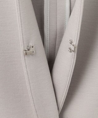 自由区 【好評につき追加生産/洗える】WASHABLEPONTE ノーカラージャケット ライトグレー系