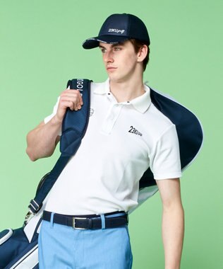 23区GOLF 【MEN】ハニカムカノコ半袖ポロシャツ ホワイト系