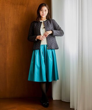 TOCCA 【消臭・洗える】CLOVER CARPET キルト中綿ショートコート ブラック系