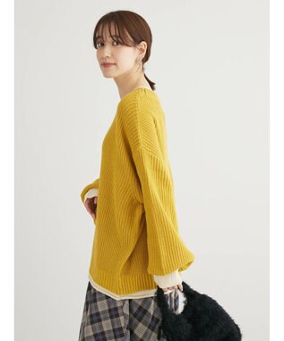 Green Parks ・Ｐｅｔｉｔ　Ｆｌｅｕｒ　レイヤード風ハイショクニット Yellow