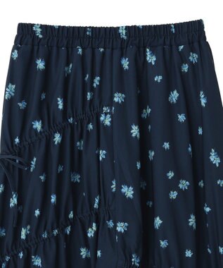 CRAFT STANDARD BOUTIQUE ボタニカルプリントデザインスカート Navy