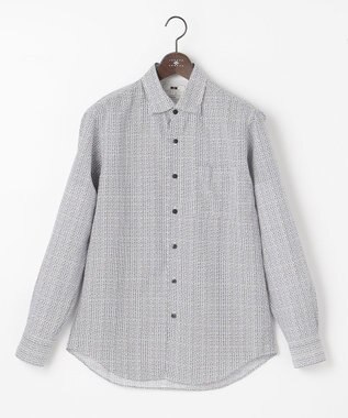 JOSEPH ABBOUD 【オーガニックコットン】リヨセルリネンプリント シャツ ホワイト系4