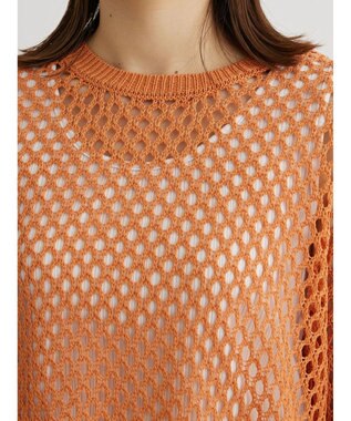 Green Parks メッシュ編みニットプルオーバー Orange