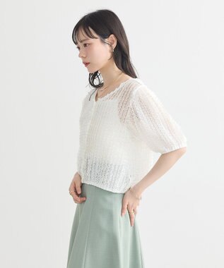 earth music&ecology ミニフリルカットレースアンサンブル Off White