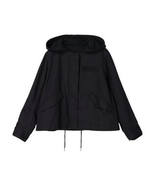 earth music&ecology パーカー付きミリタリーブルゾン Black