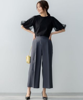 組曲 L 【VERY掲載・WEB限定】チュールカバー カットソー ブラック系