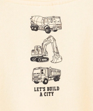 ANY KIDS 車プリント 裏毛トレーナー アイボリー