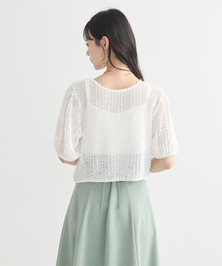 earth music&ecology ミニフリルカットレースアンサンブル Off White