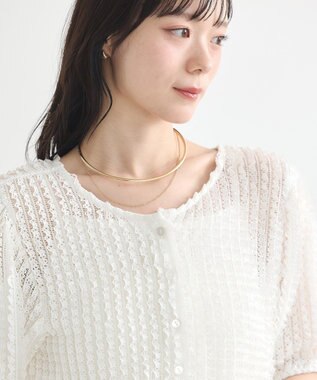 earth music&ecology ミニフリルカットレースアンサンブル Off White