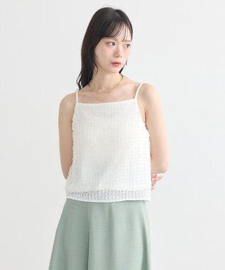 earth music&ecology ミニフリルカットレースアンサンブル Off White