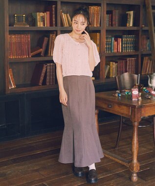 earth music&ecology ミニフリルカットレースアンサンブル Pink